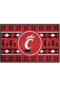 Red Cincinnati Bearcats Holiday Sweater Starter Interior Rug