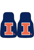 Sports Licensing Solutions Illinois Fighting Illini 2-Piece Carpet Car Mat - Navy Blue