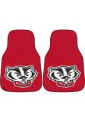 Sports Licensing Solutions Wisconsin Badgers 2-Piece Carpet Car Mat - Red