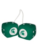Michigan State Spartans Logo Fuzzy Dice - Green