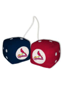 St Louis Cardinals Logo Fuzzy Dice - Red