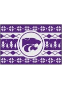 Purple K-State Wildcats 19x30 Holiday Sweater Starter Interior Rug