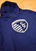 Sporting Kansas City Womens Synthetic Official Logo Hooded Sweatshirt - Navy Blue