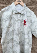 St Louis Cardinals Tommy Bahama Reign Forest Fronds Dress Shirt - Oatmeal