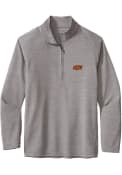 Oklahoma State Cowboys Tommy Bahama Play Action 1/4 Zip Pullover - Grey