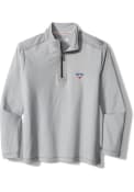 SMU Mustangs Tommy Bahama Sport On Deck 1/4 Zip Pullover - Grey