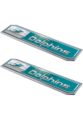 Sports Licensing Solutions Miami Dolphins Embossed 2-Pack Car Emblem - Teal