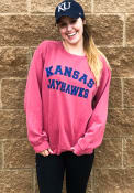 Kansas Jayhawks Womens Simple Crew Sweatshirt - Crimson
