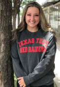 Texas Tech Red Raiders Womens Simple Crew Sweatshirt - Charcoal