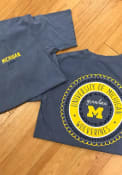 Michigan Wolverines Womens Blue Grandma Spiral T-Shirt