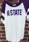 K-State Wildcats Womens Avery Football T-Shirt - White