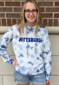 Pittsburgh Womens Blue Tie Dye Long Sleeve Light Weight Hood