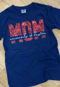 Dayton Flyers Womens Floral Mom T-Shirt - Navy Blue