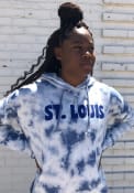St.Louis Womens Blue Tie Dye Long Sleeve Light Weight Hood