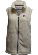White Womens K-State Wildcats Double Plush Vest