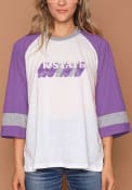 White Womens K-State Wildcats Bell Sleeve T-Shirt
