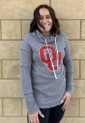 Oklahoma Sooners Womens Mabel Funnel Neck Hooded Sweatshirt - Grey