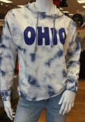 Ohio Womens Blue Tie Dye Long Sleeve Light Weight Hood