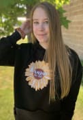 Kansas Women's Black Sunflower Long Sleeve Lightweight Hood