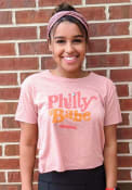 Philadelphia Women's Desert Pink Philly Babe Cropped Short Sleeve T-Shirt