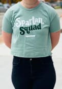 Michigan State Spartans Womens Attitude Crop T-Shirt - Green