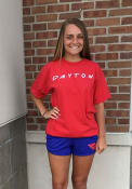 Dayton Flyers Womens Wordmark Dots T-Shirt - Red