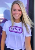 K-State Wildcats Womens Ombre Oval T-Shirt - White