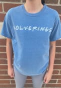 Michigan Wolverines Womens Wordmark Dots T-Shirt - Navy Blue