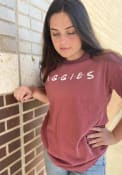 Texas A&M Aggies Womens Wordmark Dots T-Shirt - Maroon