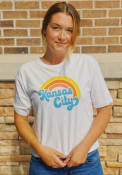 Kansas City Women's Rainbow Cropped Short Sleeve T-Shirt - White