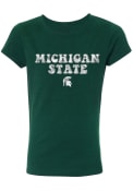 Michigan State Spartans Girls Bubble Script T-Shirt - Green