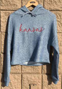 Kansas Jayhawks Womens Coastal Terry Hooded Sweatshirt - Navy Blue