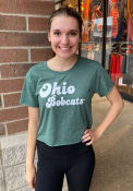 Ohio Bobcats Womens Retro Crop T-Shirt - Green