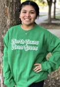 North Texas Mean Green Womens Retro Shadow Crew Sweatshirt - Green