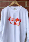 Illinois Fighting Illini Womens Funky Font T-Shirt - White