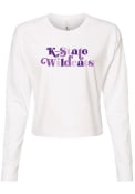 White Womens K-State Wildcats Funky Font T-Shirt