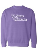 Purple Womens K-State Wildcats Retro Shadow Crew Sweatshirt