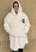 Michigan State Spartans Womens Plush Poncho Hooded Sweatshirt - White
