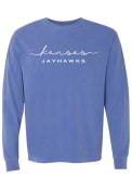 Kansas Jayhawks Womens Classic Script T-Shirt - Blue