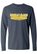 Michigan Wolverines Womens 3D Block T-Shirt - Blue