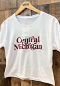 Central Michigan Chippewas Womens Jade Crop T-Shirt - White