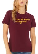 Central Michigan Chippewas Womens Script Logo T-Shirt - Maroon