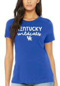 Kentucky Wildcats Womens Script Logo T-Shirt - Blue