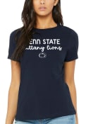 Penn State Nittany Lions Womens Script Logo T-Shirt - Navy Blue