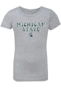 Michigan State Spartans Girls Bubble Script T-Shirt - Grey