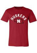 Nebraska Cornhuskers Womens State Shape T-Shirt - Red
