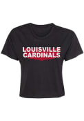 Louisville Cardinals Womens Jade Crop T-Shirt - Black