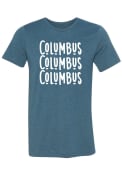 Columbus Underline Wordmark Fashion T Shirt - Blue
