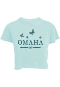 Omaha Womens Butterflies Wordmark T-Shirt - Green