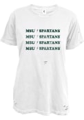 Michigan State Spartans Womens Lightning Bolt T-Shirt - White
